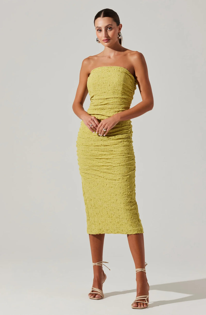 Vestido Strapless color verde claro