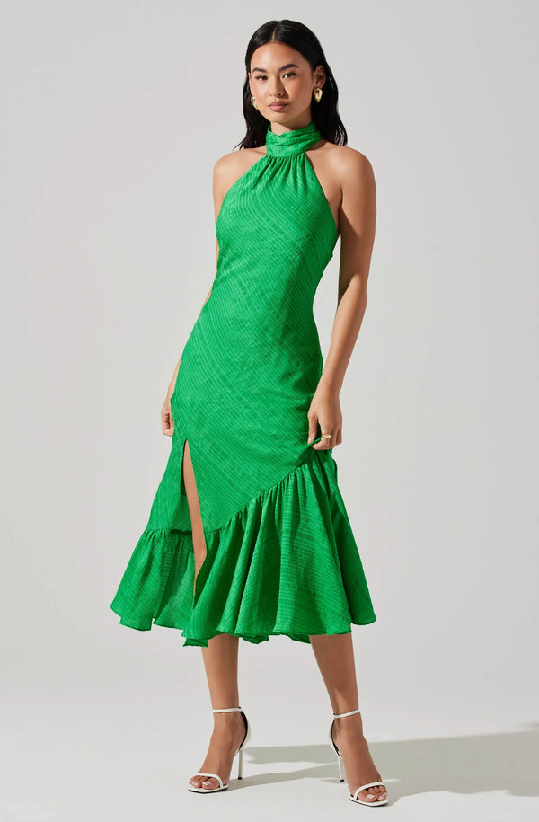 Vestido Halter color verde