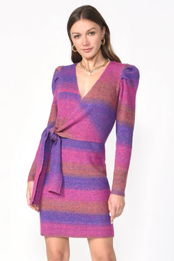 Vestido cruzado tela sweater - ICONYWEAR