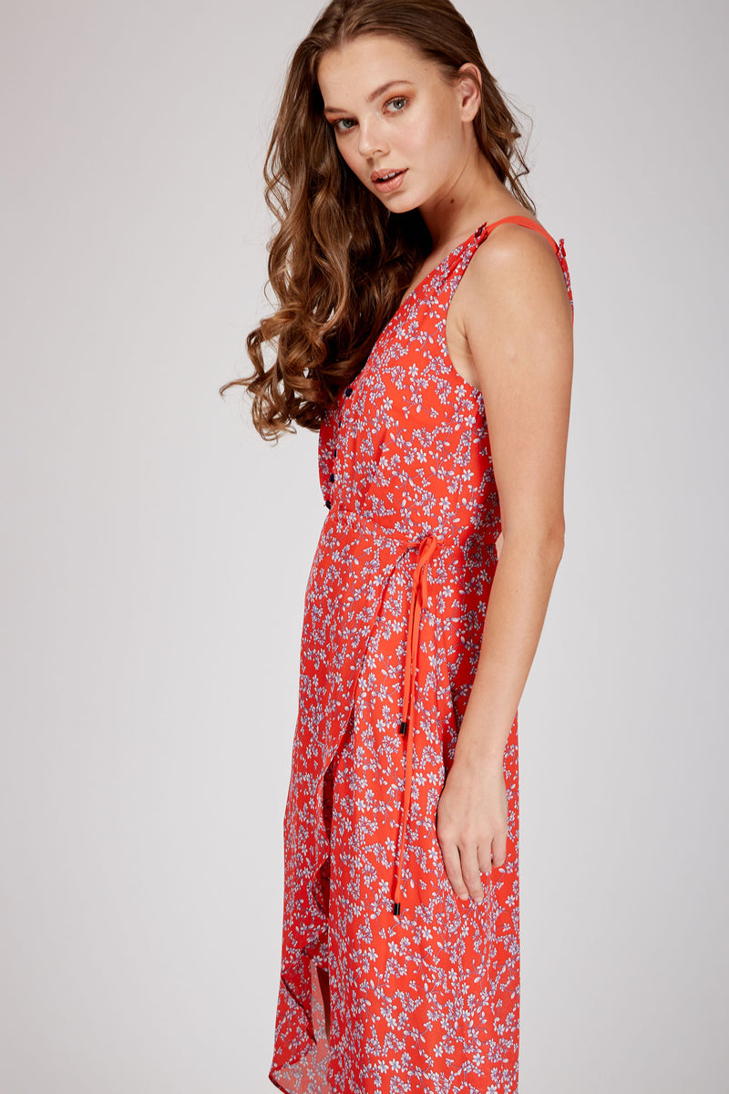 Vestido rojo estampado - ICONYWEAR