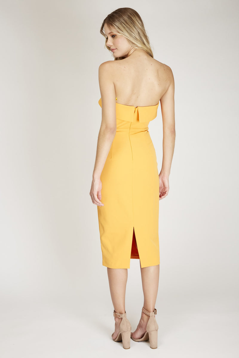 Vestido naranja strapless - ICONYWEAR