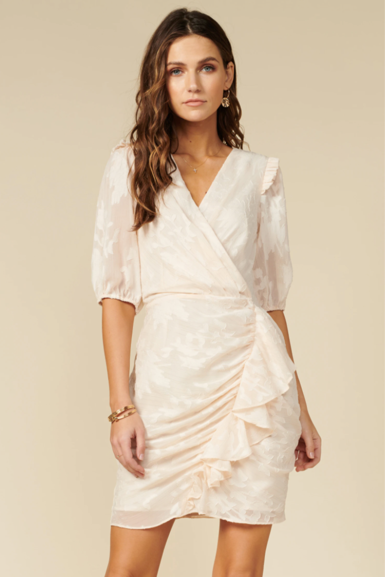 Vestido “wrap dress” Ivory - ICONYWEAR