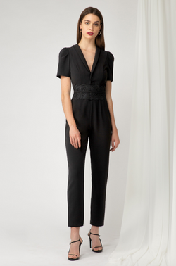 Jumpsuit negro con encaje - ICONYWEAR