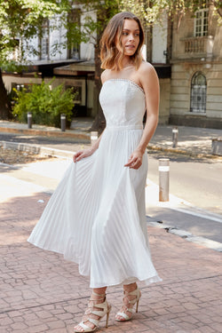 Jumpsuit blanco strapless - ICONYWEAR